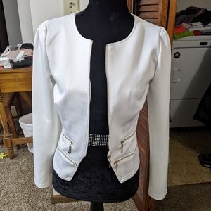 Zeagoo White Zip Up Jacket